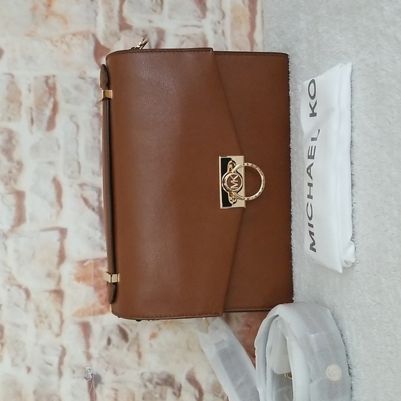 New Michael Kors Hendrix Leather Shoulder Bag